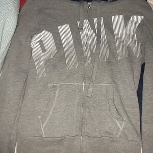 Pink zip up sweater